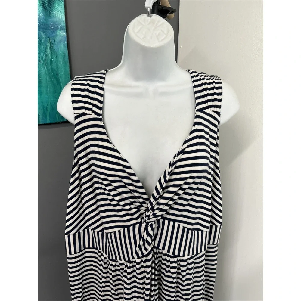 Style & Co‎ Women's 3X Striped Nautical Sleeveless Midi Dress Stretch Comfort
